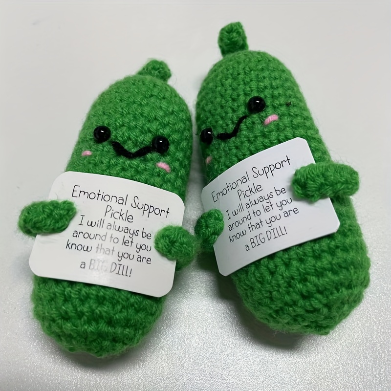 Handmade Emotional Support Pickled Cucumber Gifts, Crochet Emotional  Support 