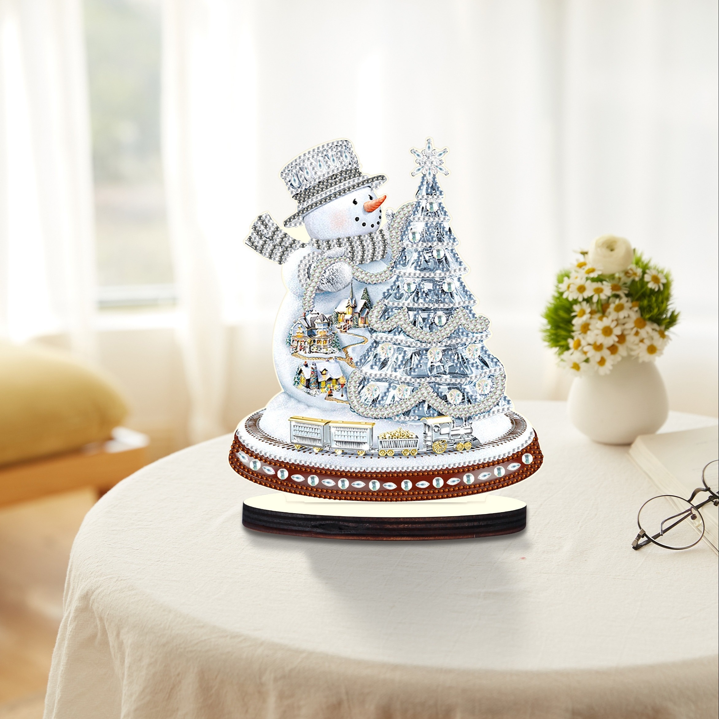 Special Shape Diamond Art Table Decor Xmas Tree for Home Office