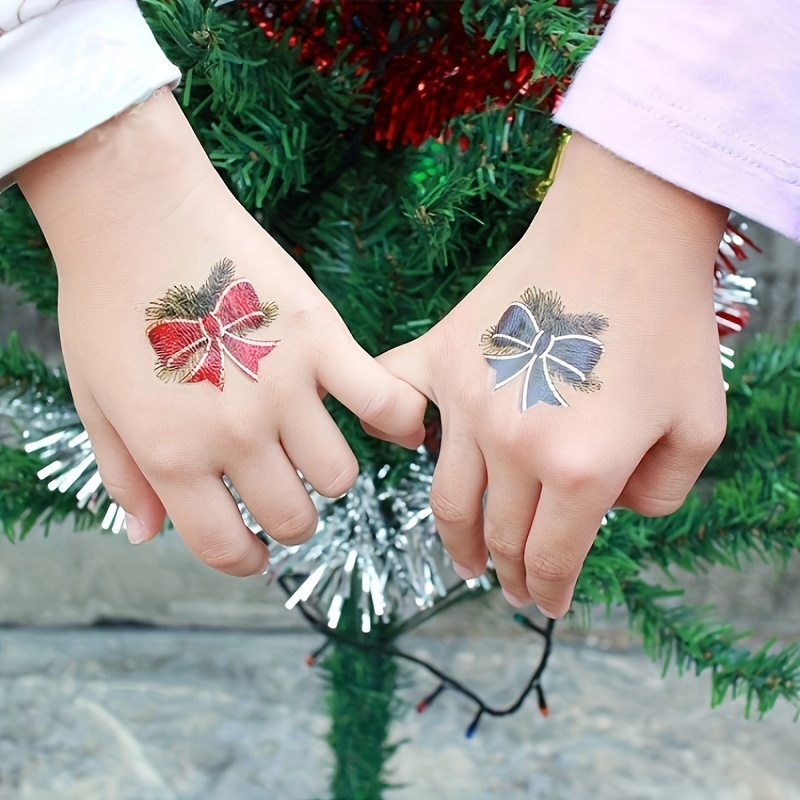 Merry Christmas Glitter Temporary Tattoo Kit Sparkly - Temu