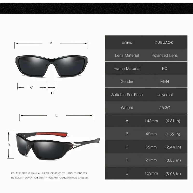 Gafas de sol polarizadas para hombre, ciclismo, conducir, pesca, 100%  protección UV