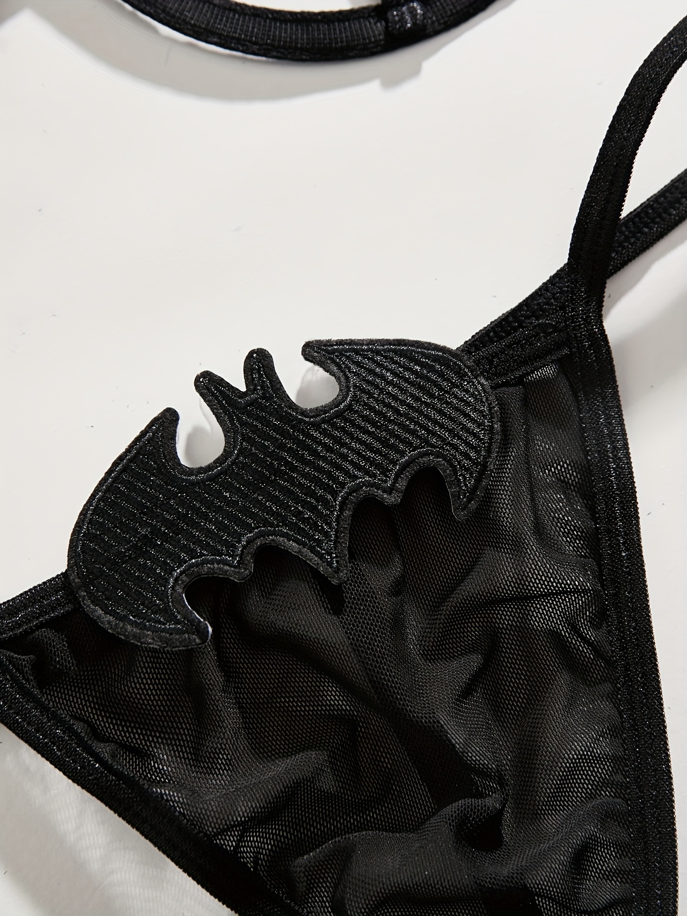 Bat Pattern Lingerie Set Cut Out Intimates Bra Thong Women's - Temu