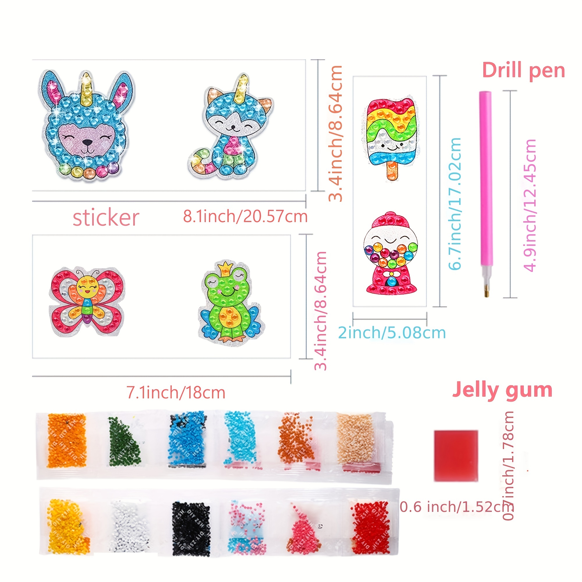 5d Diy Diamond Painting Stickers Kits For Kids Handmade - Temu