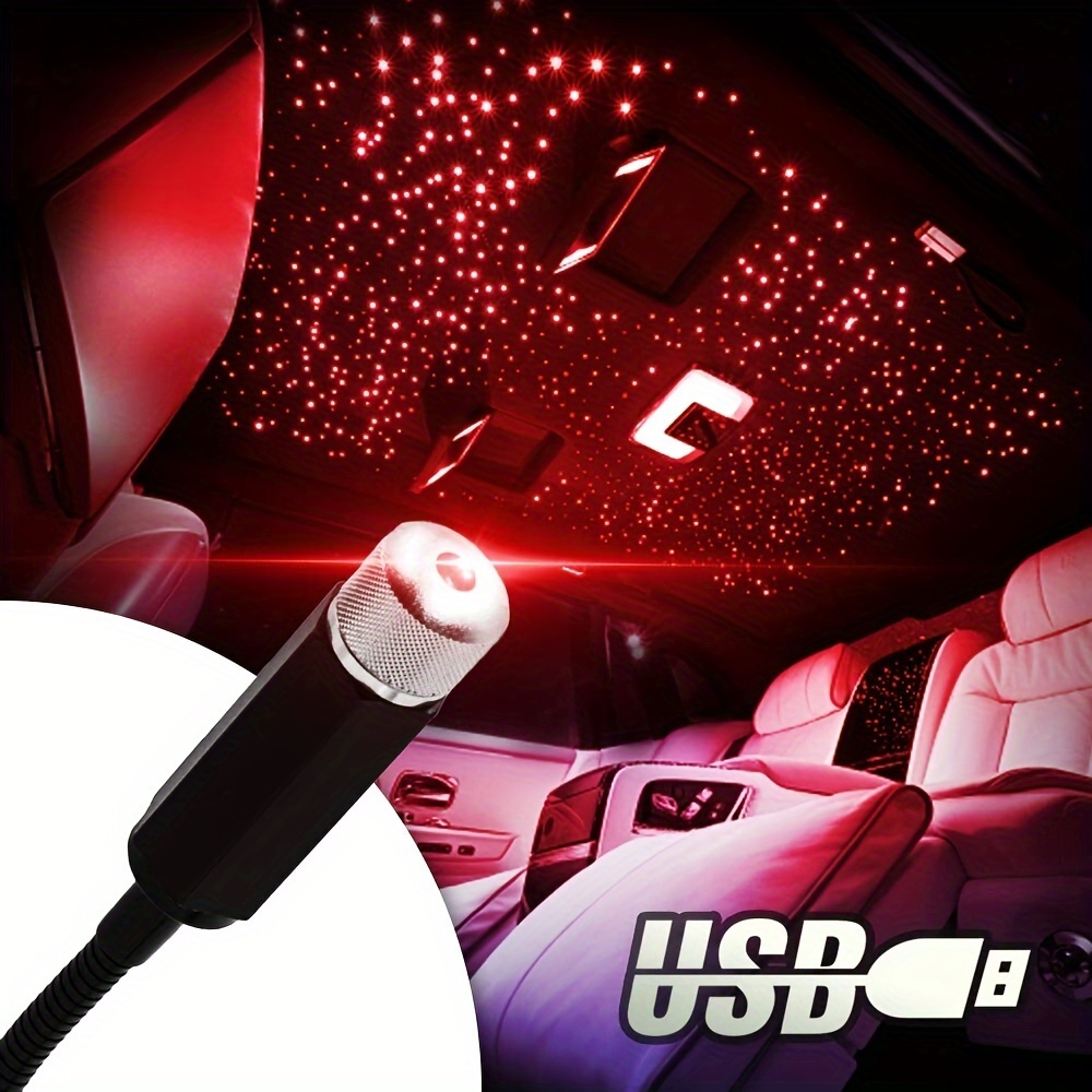 Auto Rotation Car Ceiling Star Decoration Light Laser Mini USB LED