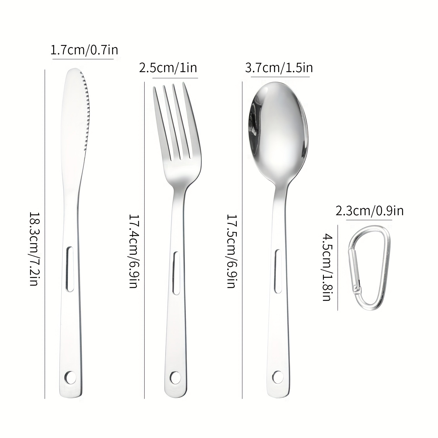 outdoor camping western food tableware picnic stainless steel knife   set travel portable tableware Product details 3