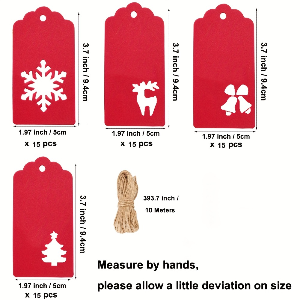 Christmas Gift Tags Brown Kraft Paper Christmas Gift Tags - Temu