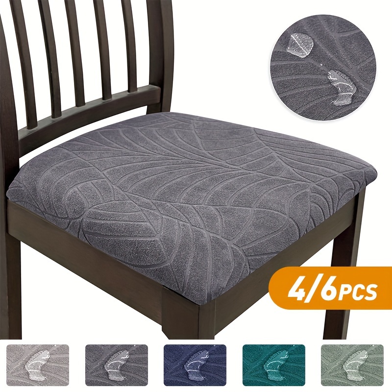 Stylish Large Leaf Pattern Stretch Chair Cushion Cover For Home