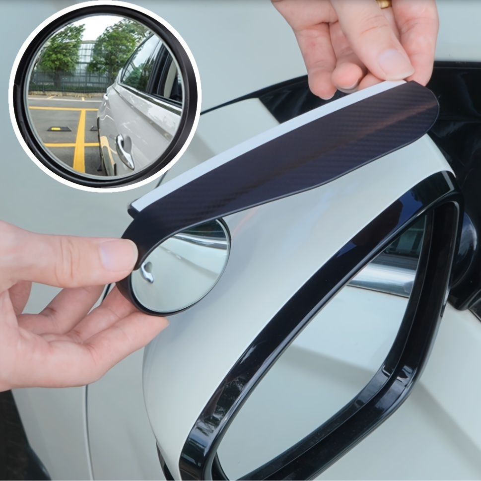 2pcs car blind spot mirror rearview mirror rain eyebrow multifunctional 2 in 1 rain covering for rainy days expanding view safety driving details 1