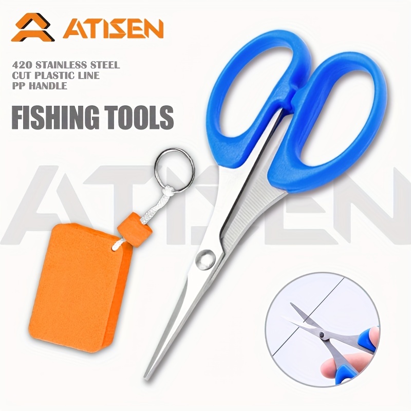 Durable Stainless Steel Folding Fishing Scissors Leather - Temu