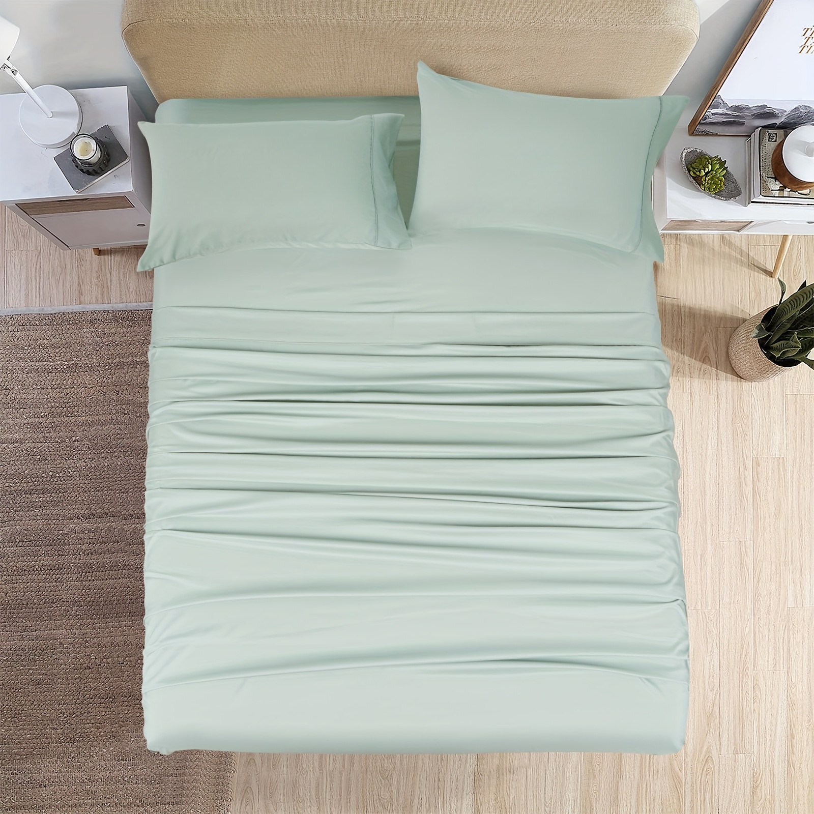 Bamboo Blend Sheet Set Silky Soft Fitted Bed Sheets - Temu