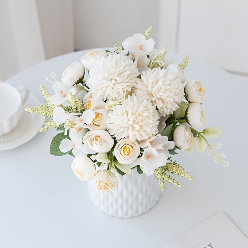 Jarrón grande de cerámica de 17.7 pulgadas de alto, jarrones altos de  flores blancas modernas para oficina, hogar, granja, decoración de sala de