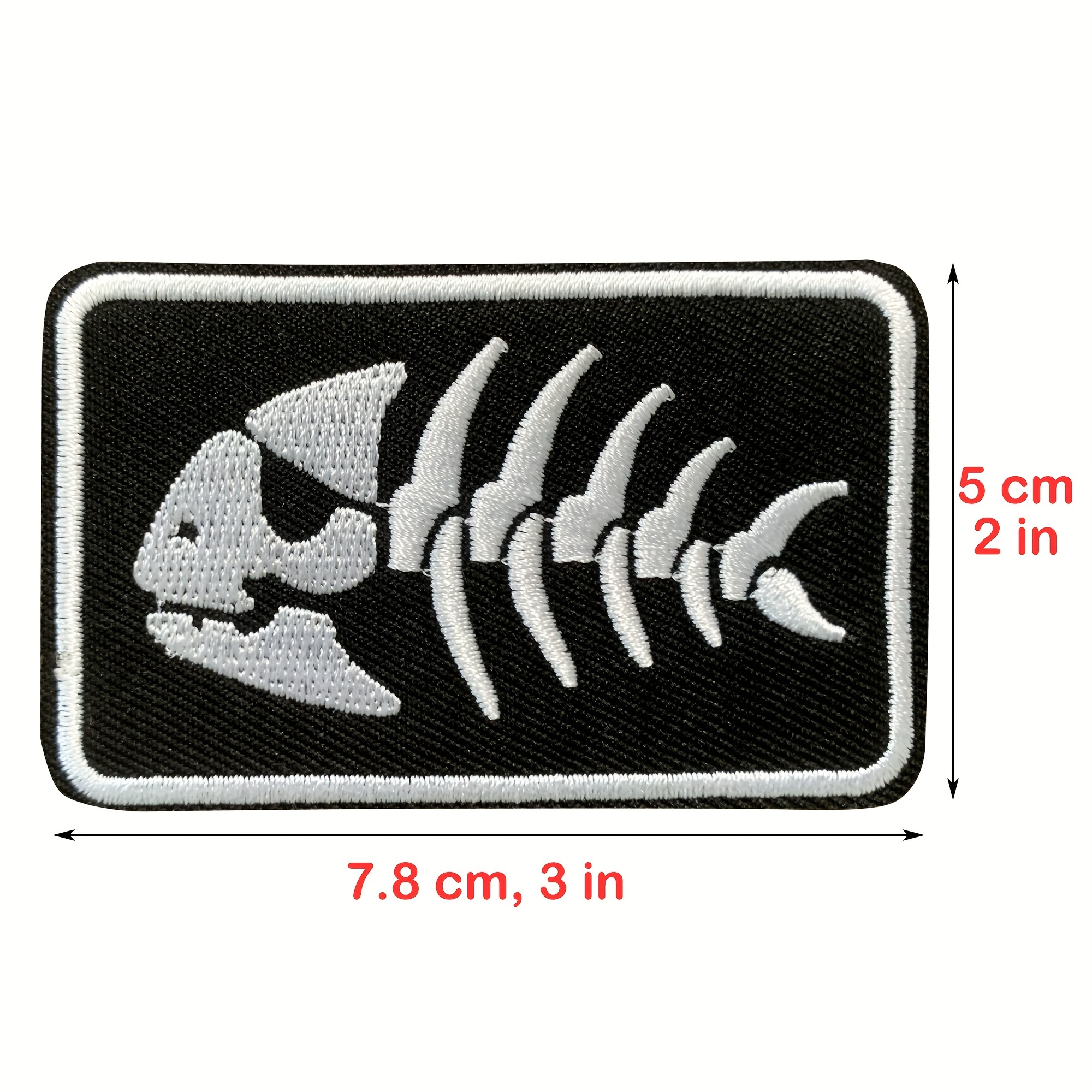 Jcarp Hook Loop Patch Men Fish Bone 3d Embroidered Patch Men - Temu Canada