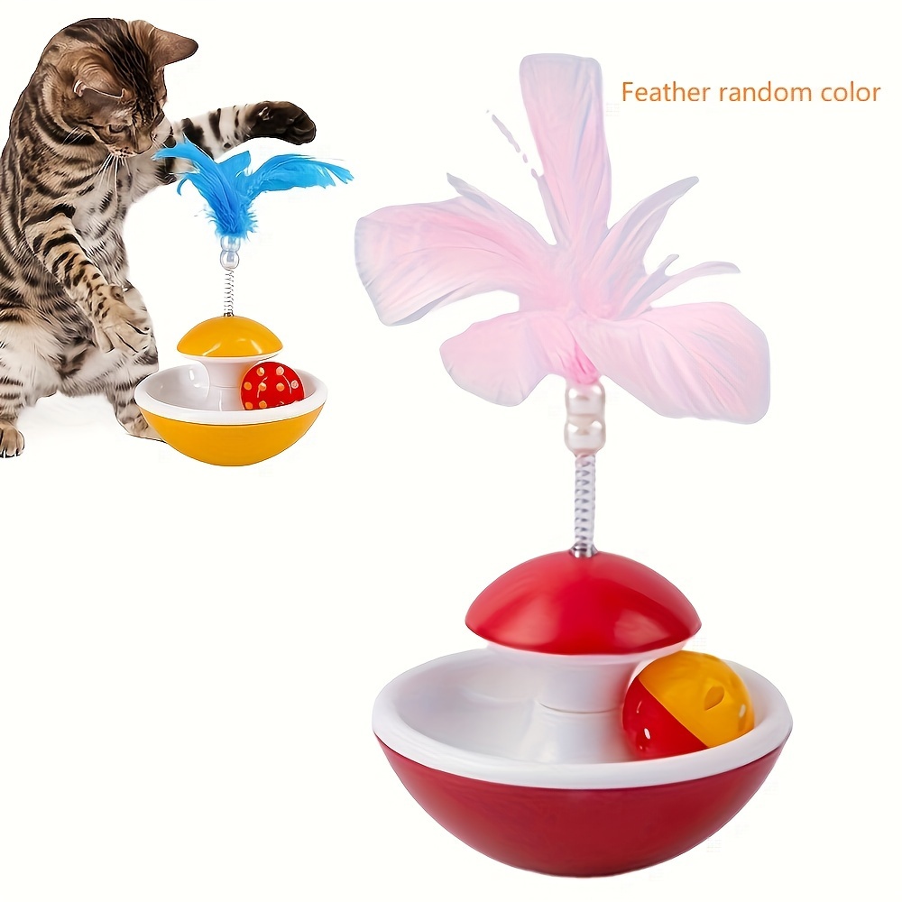Retractable Rod Feather Funny Cat Stick Toy ,Cat Fishing Pole Toy for  Indoor Cats,Kitten,Kitty(Random Color) 
