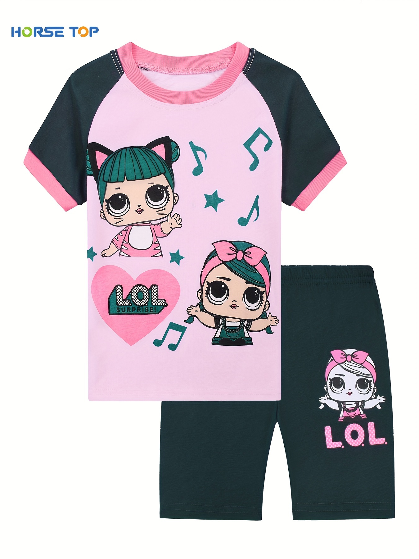 L.O.L. Surprise! Girls Clothes Set Doll Print Ruffle Sleeve Tee