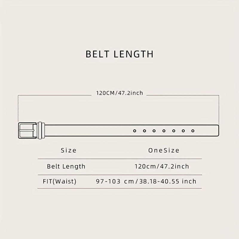 Men's Casual PU Leather Belt Square Pin Buckle