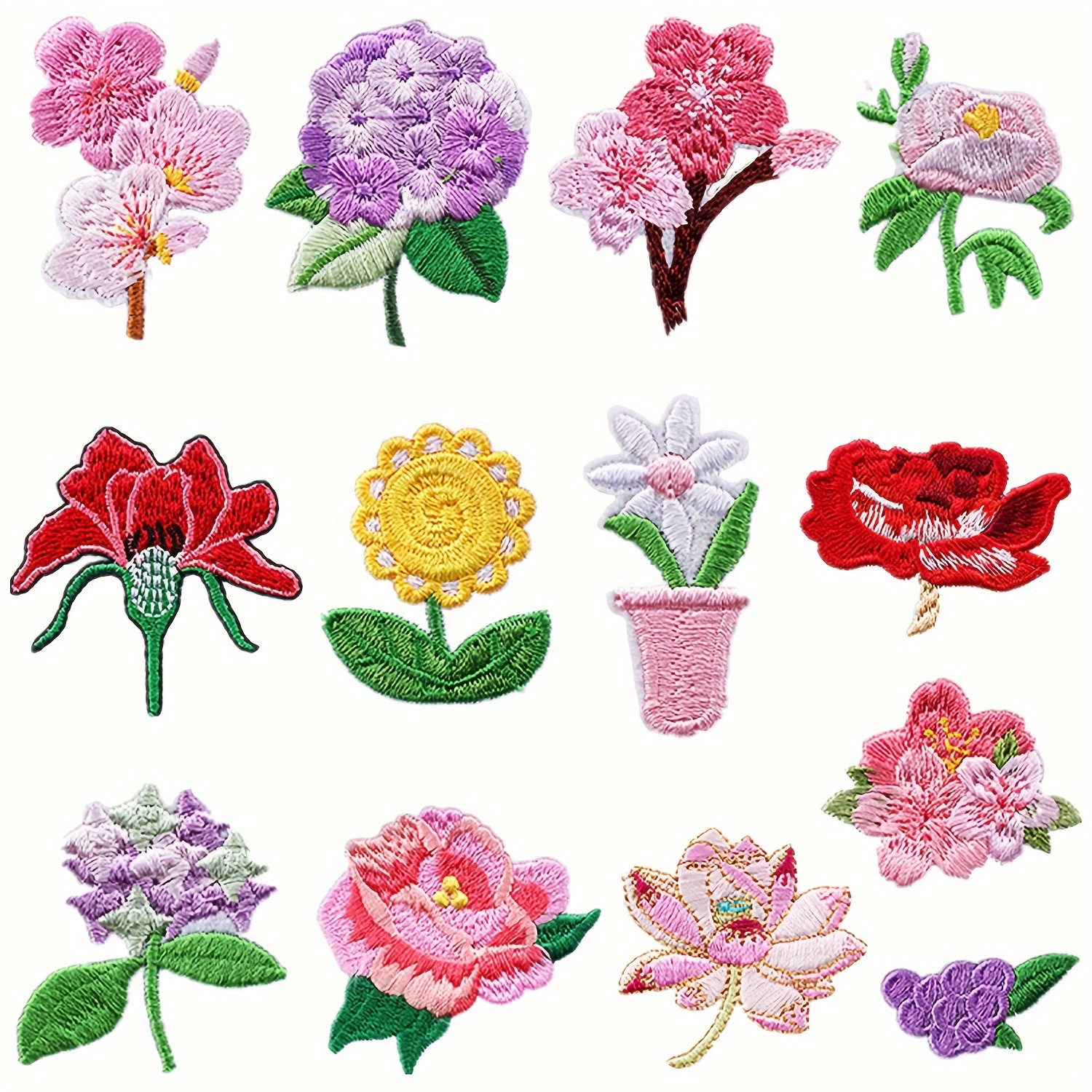 High Quality 1 Pair Cute Iron On Patches Embroidery Flower Bird Patch For  Clothing DIY Fabric Badges Glue Sticker
