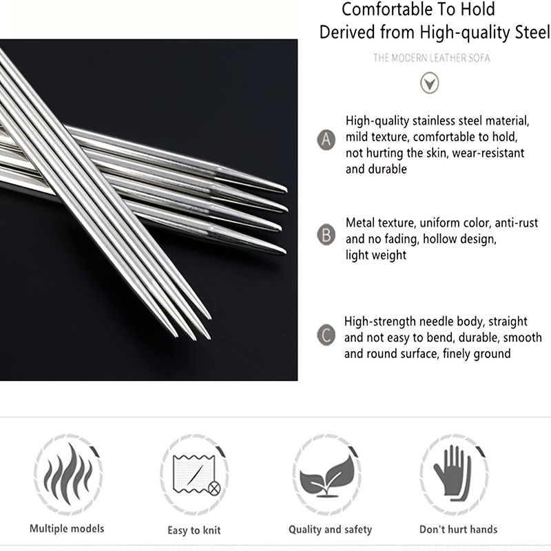 11 Pair Stainless Steel Knitting Needle Set 2mm-8mm Sweater Knitting  Needles Kit Crochet Hook Sets with Knitting Accessories