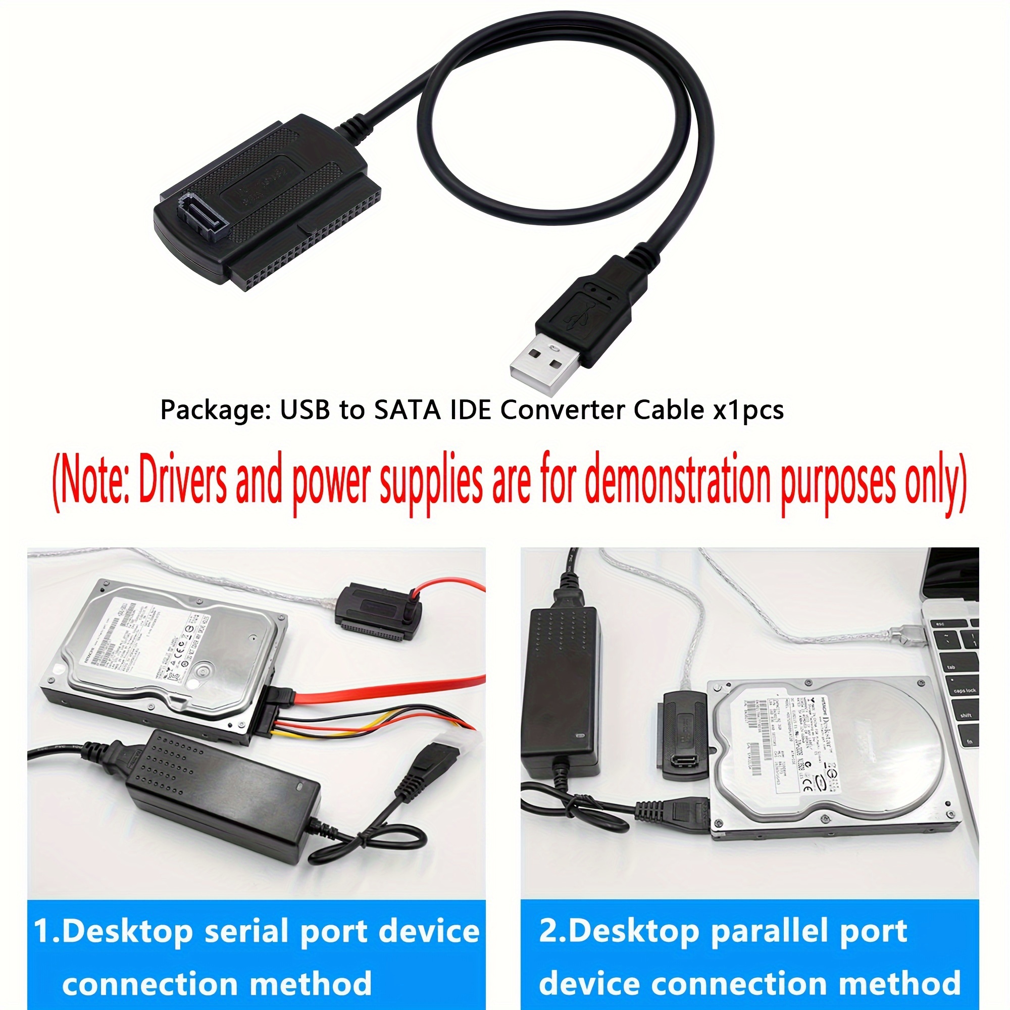 USB 2.0 to SATA IDE Adapter - Drive Adapters and Drive Converters, Hard  Drive Accessories