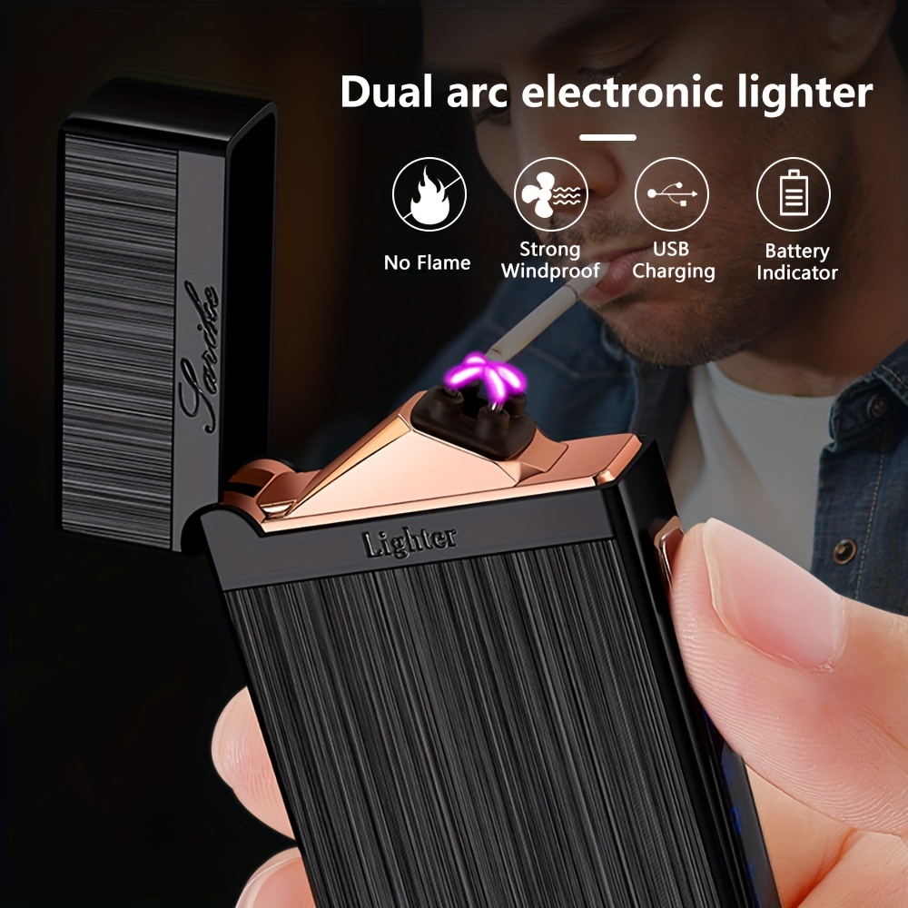 Electric Lighter Arc Windproof Flameless Usb Lighter - Temu