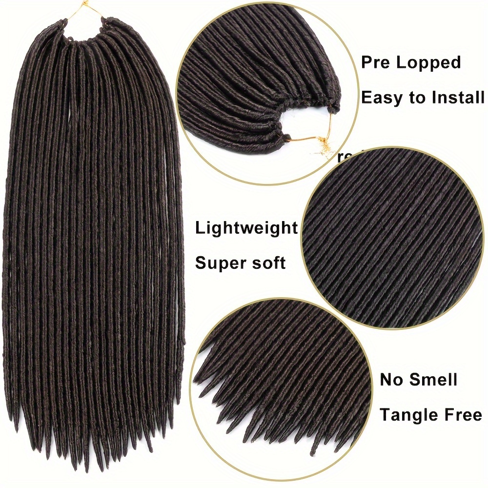 Straight Faux Locs Crochet Hair Pre Looped Soft Locs - Temu