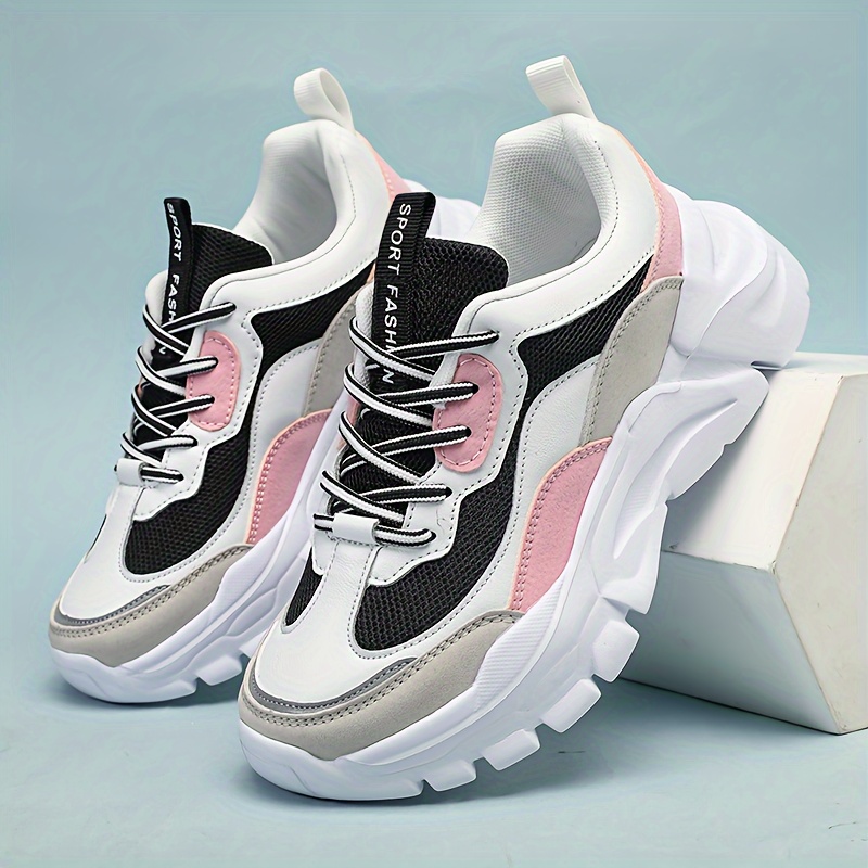 Womens Tennis Shoes Fashion Colour Blocked Sneakers Woman Casual