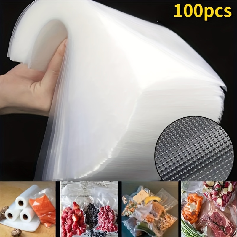 100pcs / Lot Bolsa Almacenamiento Plástico Sellador Vacío - Temu