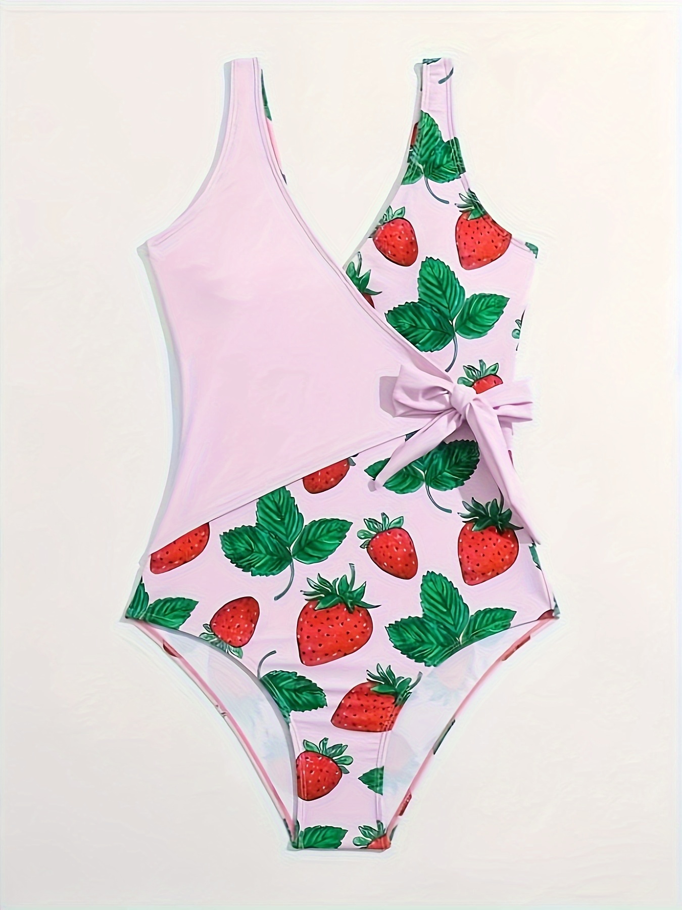  Cherry Strawberry Women's One-Piece Swimsuit Triangle