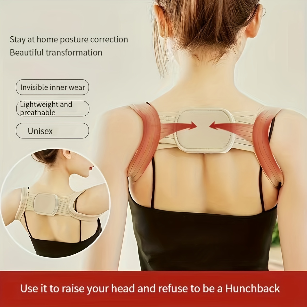 Hunchback Correction Belt, Tight Back Sitting Posture Correction Belt,  Shape Correction Device, Adjustable For Adult Students To Prevent  Hunchback, Im