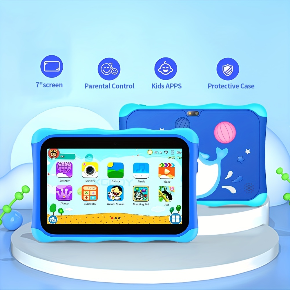 Tablette 7 Pouces pour Enfants, Android 12 Tablette PC pour Enfants avec 2  Go de RAM + 32 Go de ROM IWAWA Coque Antichoc préinstallée pour Enfants de