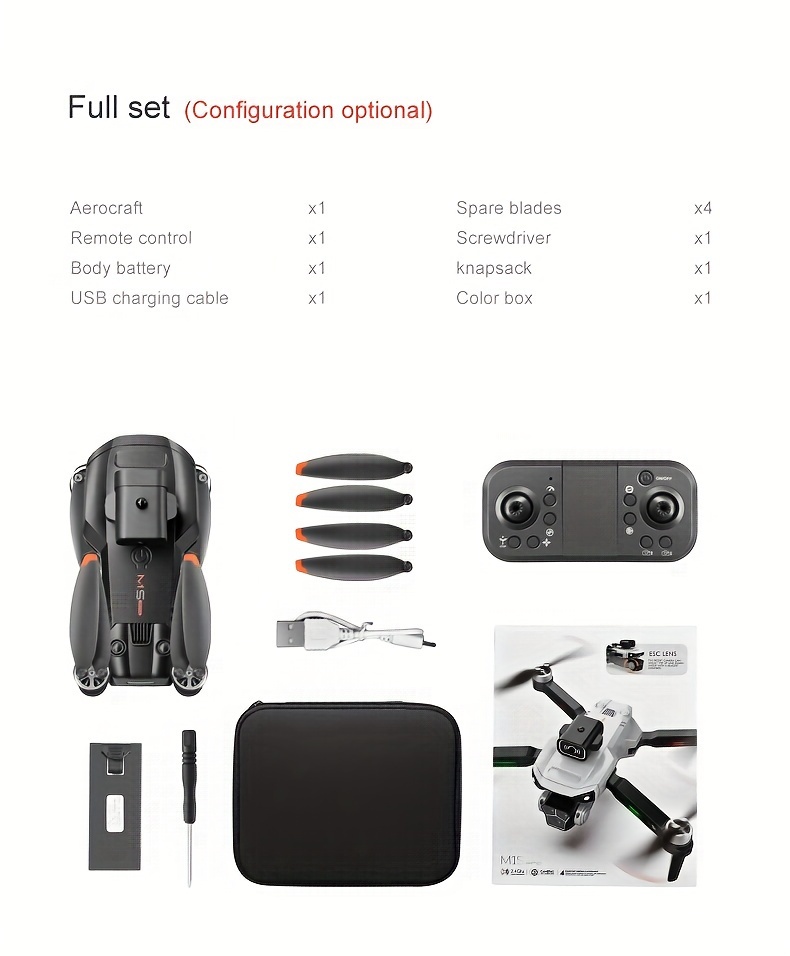 M1S Folding Drone Aerial Photography, Triple Mode Camera, With ESC Function, Horizontal/Vertical/Punch Shooting, Smart Obstacle Avoidance, With Storage Bag And Color Box, Halloween/Christmas Gift details 21