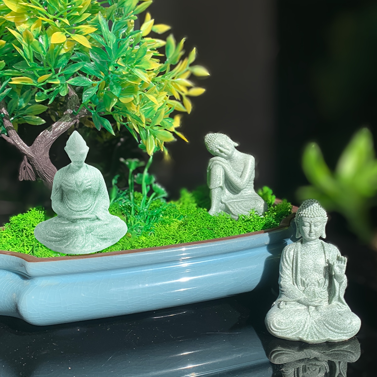 Zen Garden, Plateau pour Jardin Zen, Mini méditation Zen bac à Sable,  Decoration de Méditation Artistique Paysage Sec, pour Détente et Méditation  à