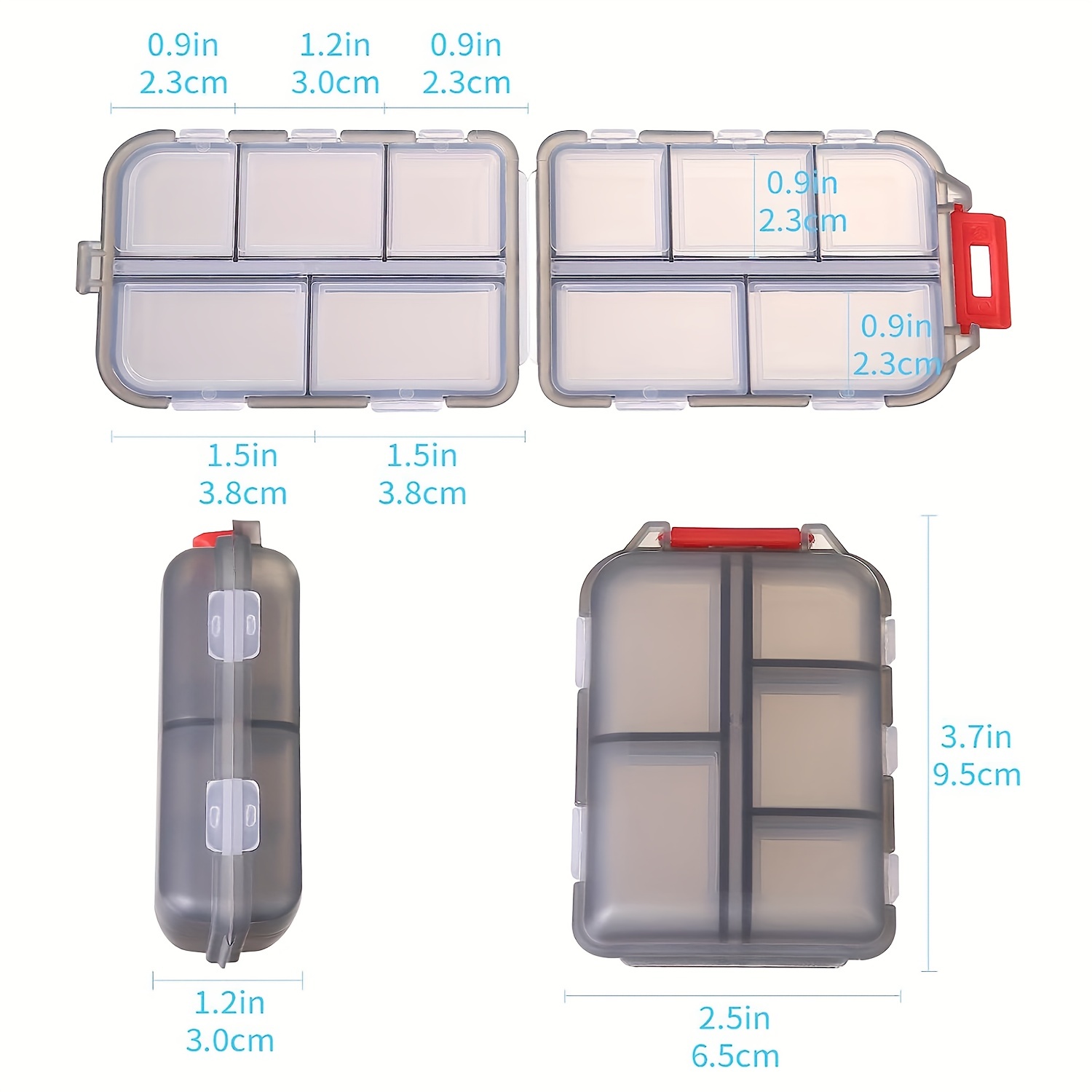 Travel Pill Organizer W Lables, Small Compartments Pocket Pharmacy