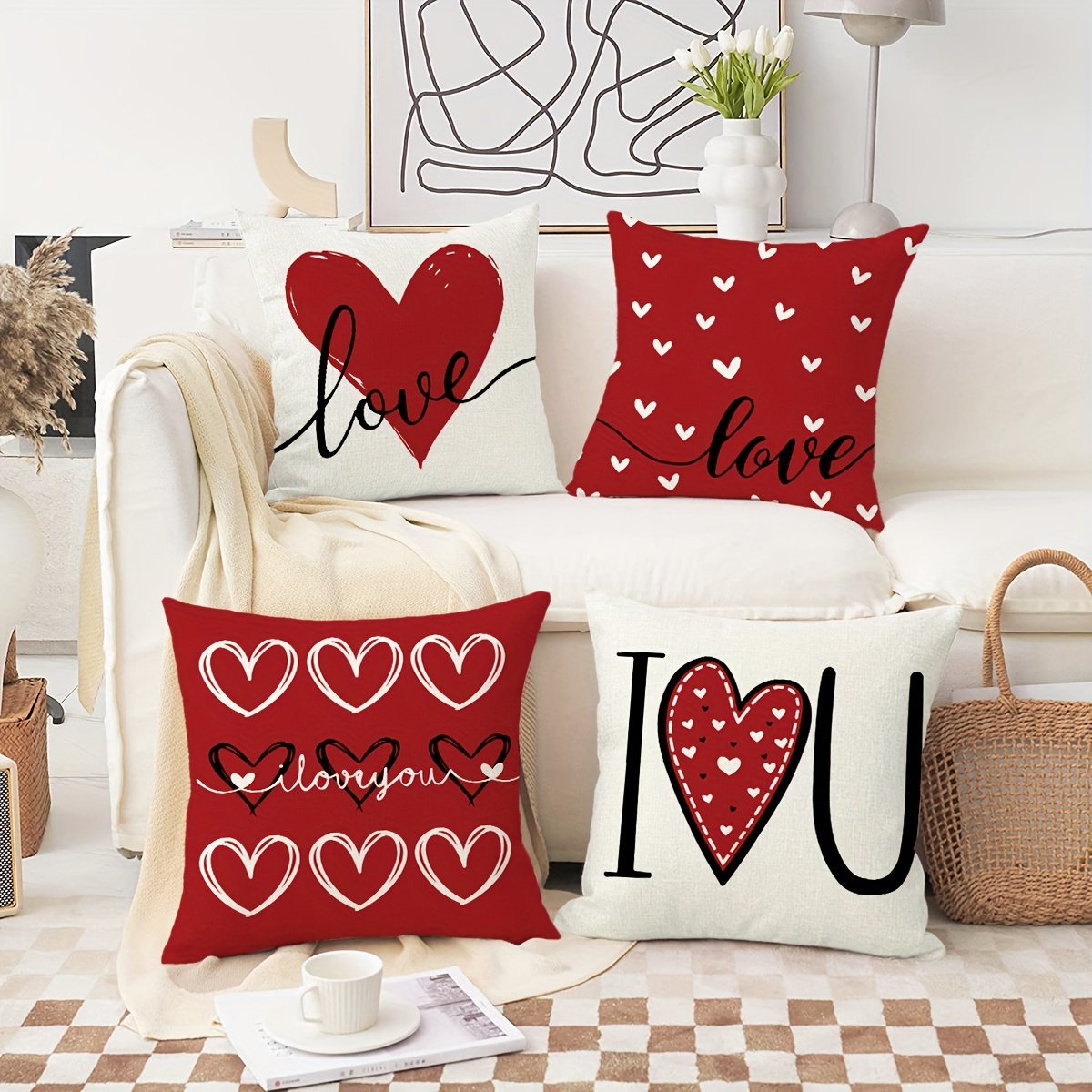 Cojín completo de San Valentín funda + relleno cojines para sofá, cojines  amores, regalos para pareja Te amo, cojines decorativos para cama, cojín 40  x 40, ideas de regalo : : Hogar y cocina