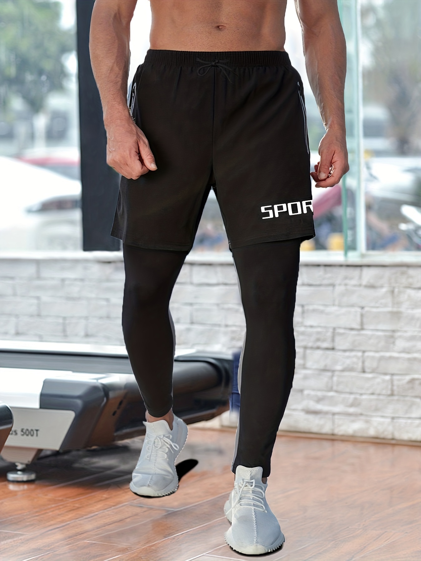 Men's Sweatpants Set Fashion Alphabets Print Shorts Color - Temu