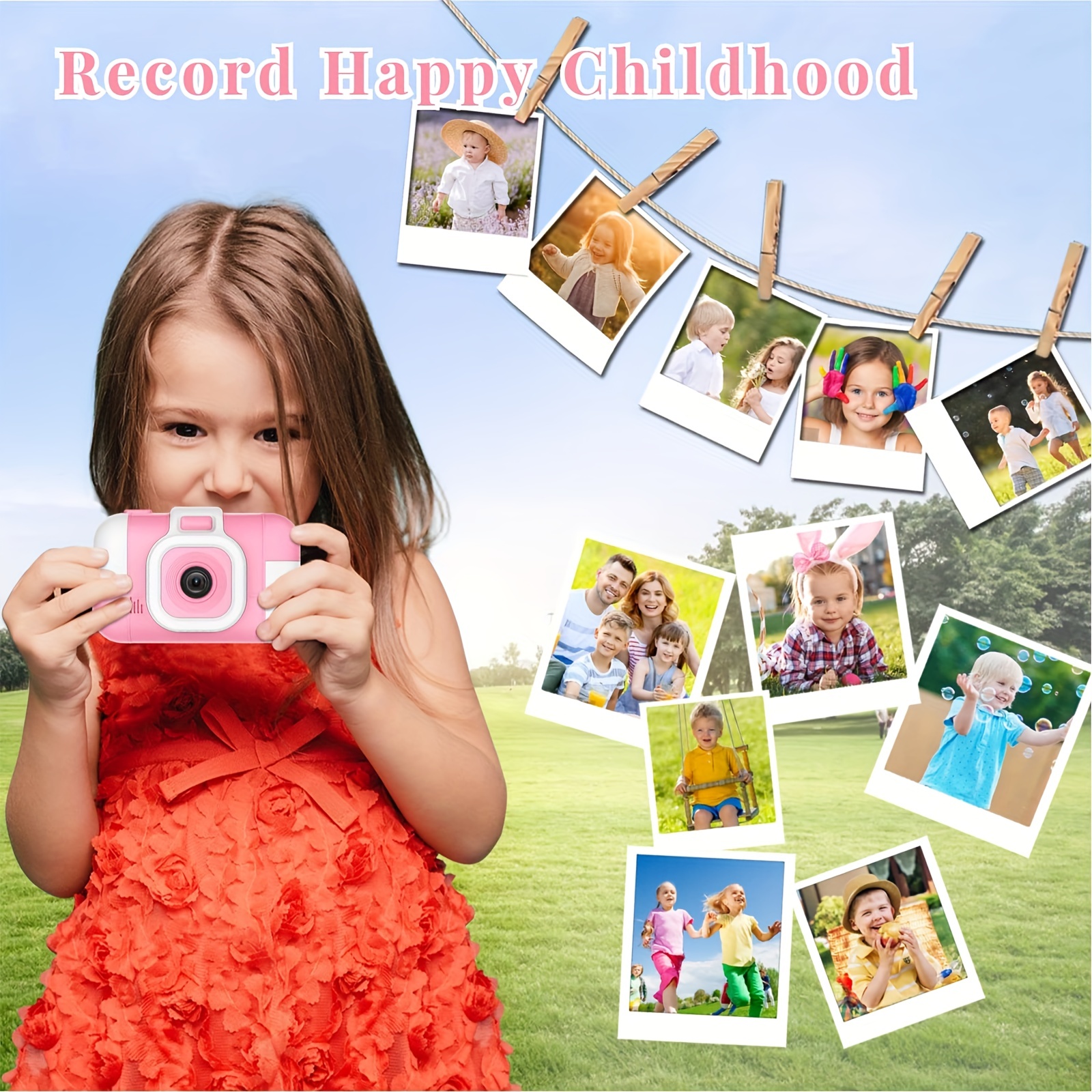 Cámara para niños con fotografía de lapso de tiempo, cámara digital doble  selfie de 40 MP para niñas y niños de 3 a 12 años, cámaras de video HD