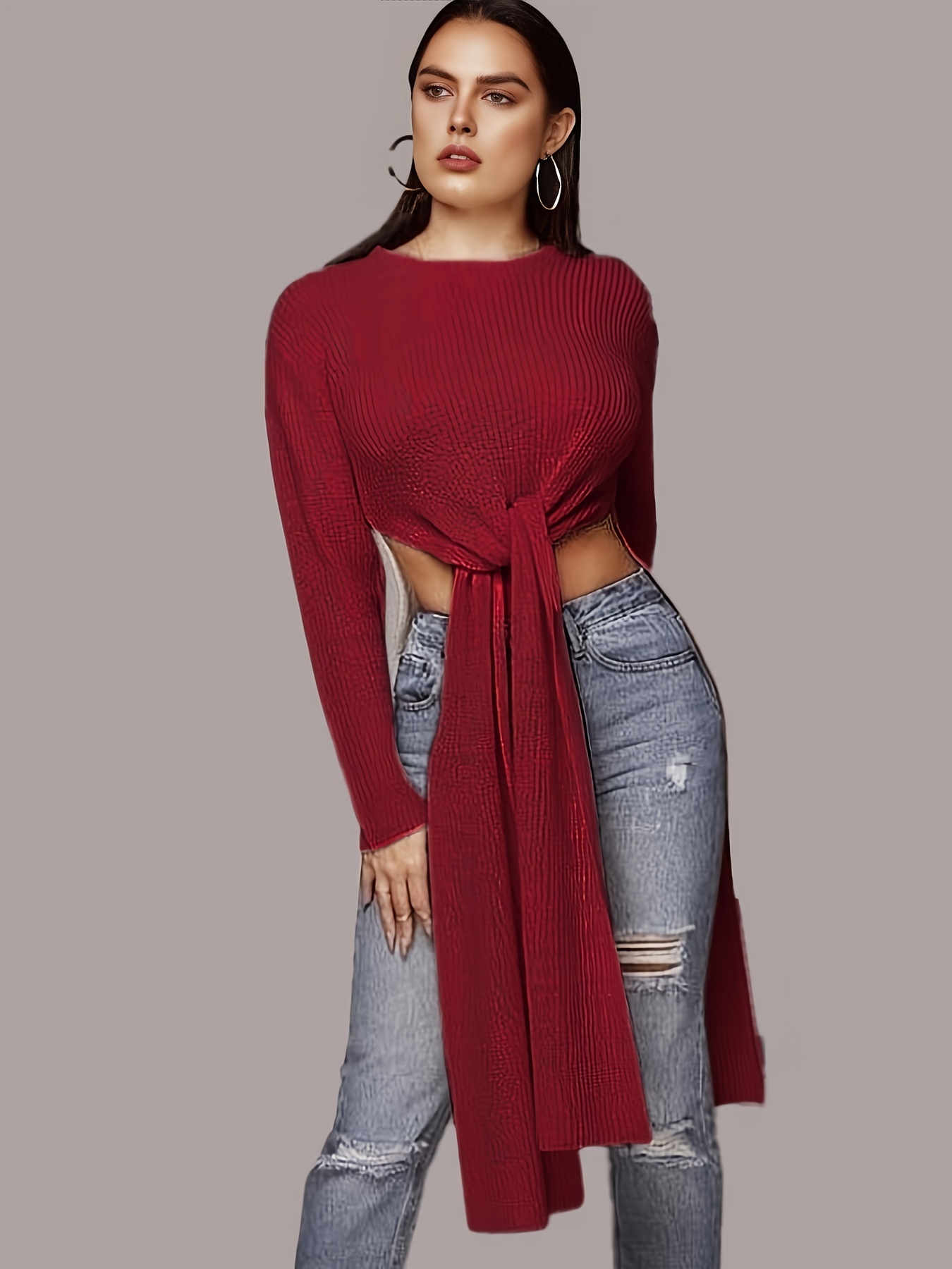 tie front sweatshirt