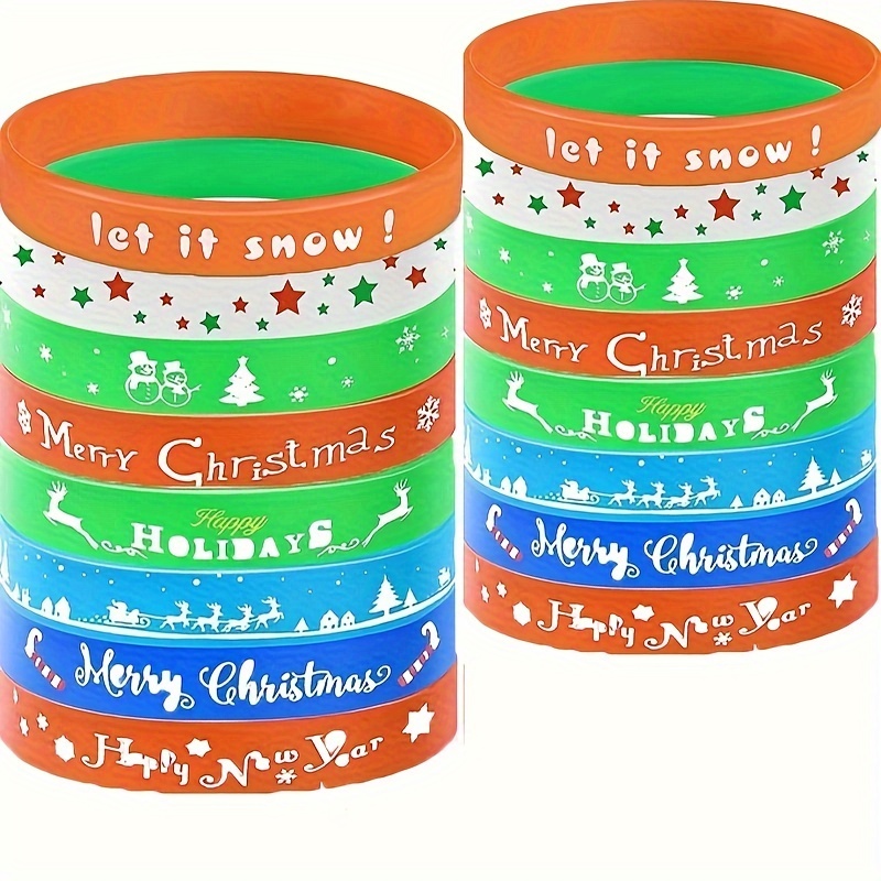 Christmas Silicone Bracelets Rubber Wristbands Pack For Christmas Party  Favors Supplies Cute Bracelets Bulk Holiday Gifts For Students And  Christmas Stocking Stuffers - Temu