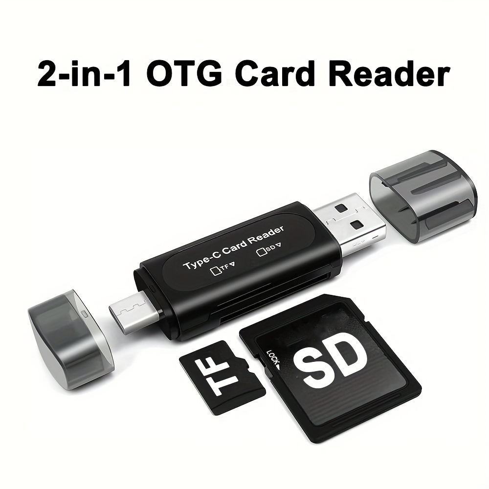 Lecteur de Carte SD, 4 en 1 USB C-USB 2.0 Adaptateur de Carte