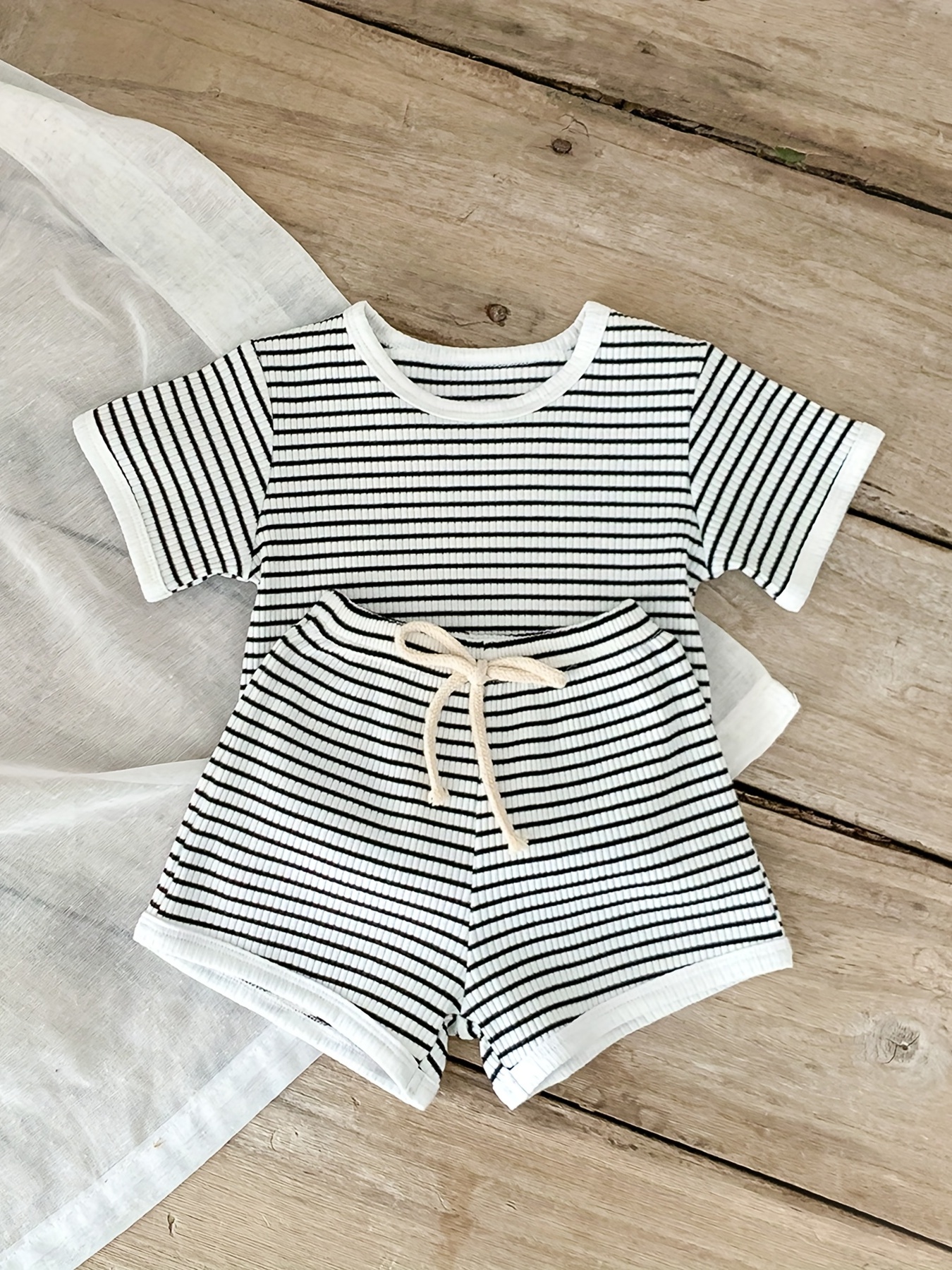 Buy Miyanuby Baby Boys Clothes Set, Summer Baby Short Sleeve Cotton T-Shirt  +Striped Dungarees Outfits for 6Months - 4 Years Old Online at  desertcartKUWAIT