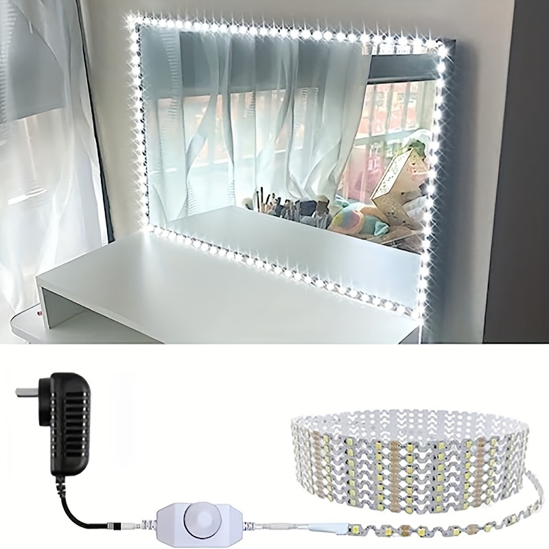 

13ft/4m Led Vanity Mirror Light Kit, Bendable Without Cutting, Makeup Mirror Coat Room Adjustable Light, Flexible Strip Light Table Set With Dimmer And Power Supply, Mirror Not Included
