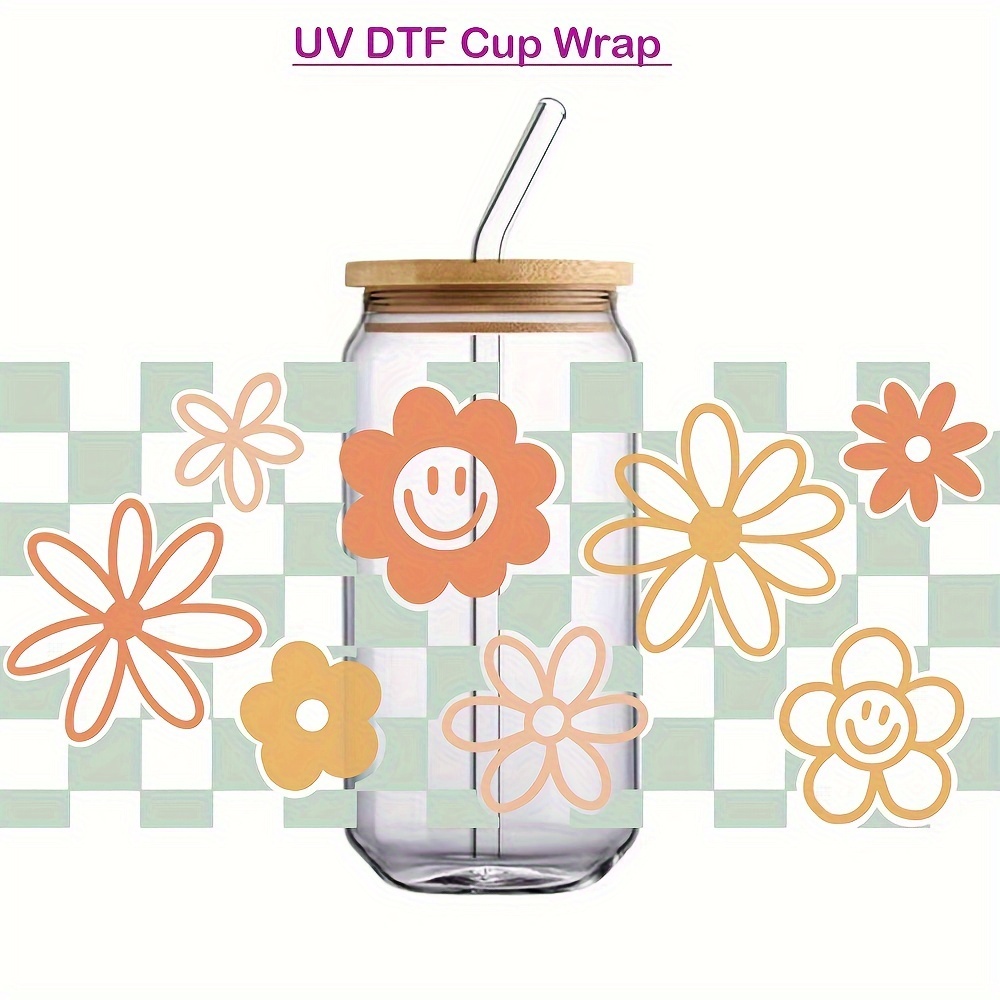 Uvdtf Cup Wraps Stickers Flower Theme For Uv Dtf Cup Wrap - Temu