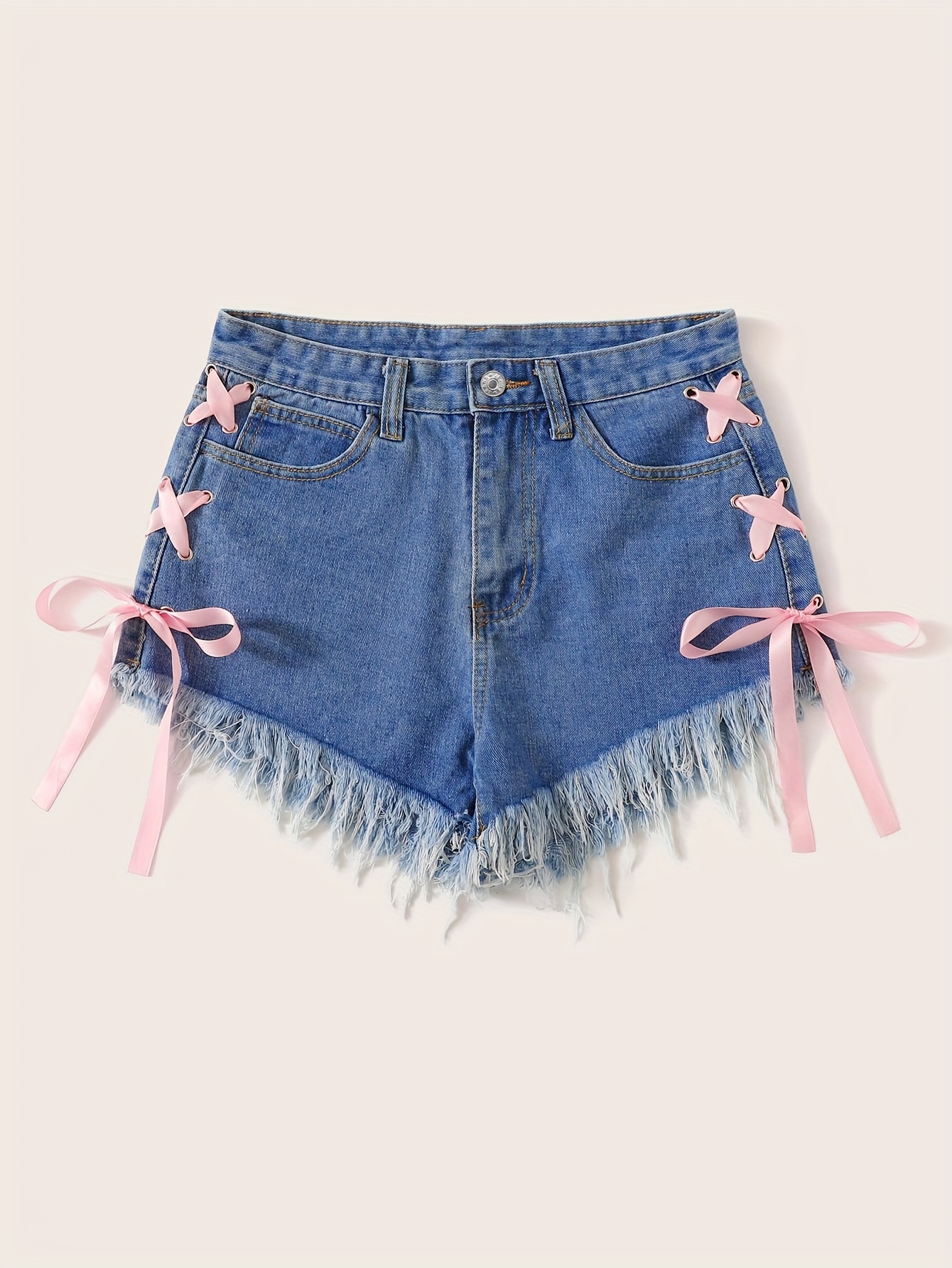 SHEIN SXY Plus Grommet Lace Up Shorts Without Panty