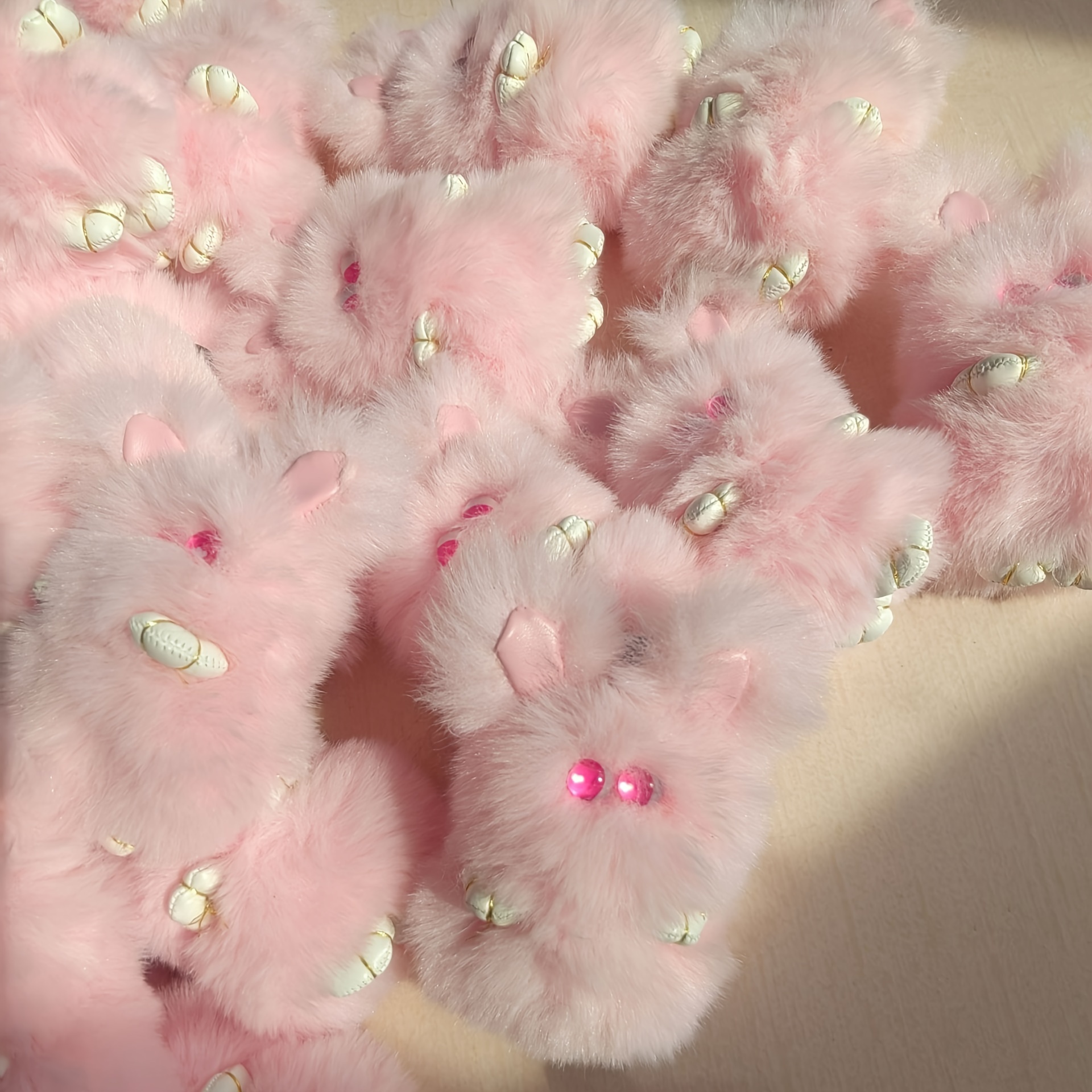 Rabbit Pendant Real Rex Rabbit Fur Cute Rabbit Pendant Fur - Temu