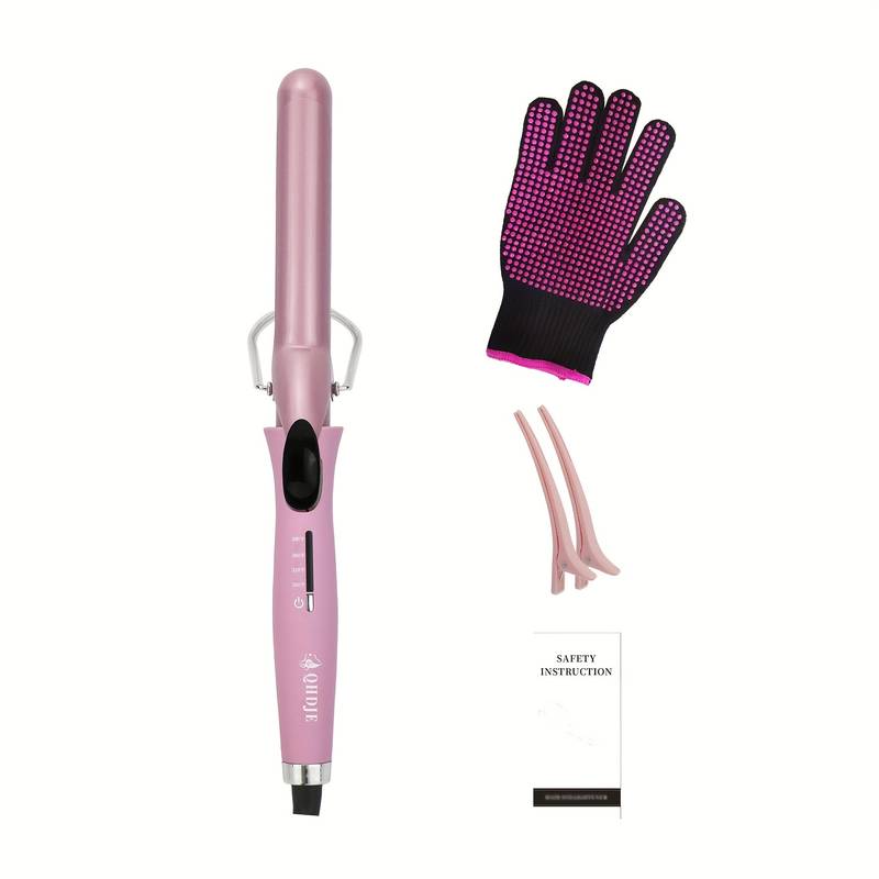 25mm professional 2 in 1 hair curler hair curling wand curling iron with glove and clips details 5