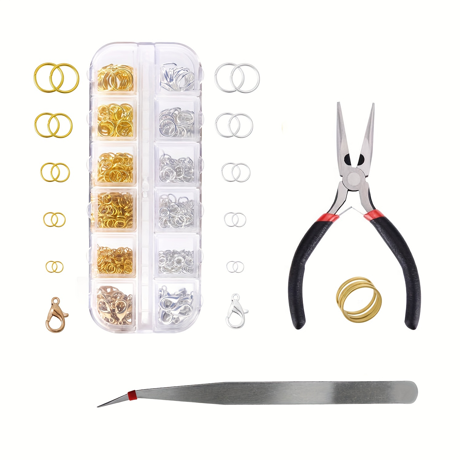 960pcs Wire Jewelry Making Kit Plier Repair Tools DIY Craft Supplies  Starter Set Lobster Clasp Necklaces, Bracelets, Earrings Jewelry Crafts 