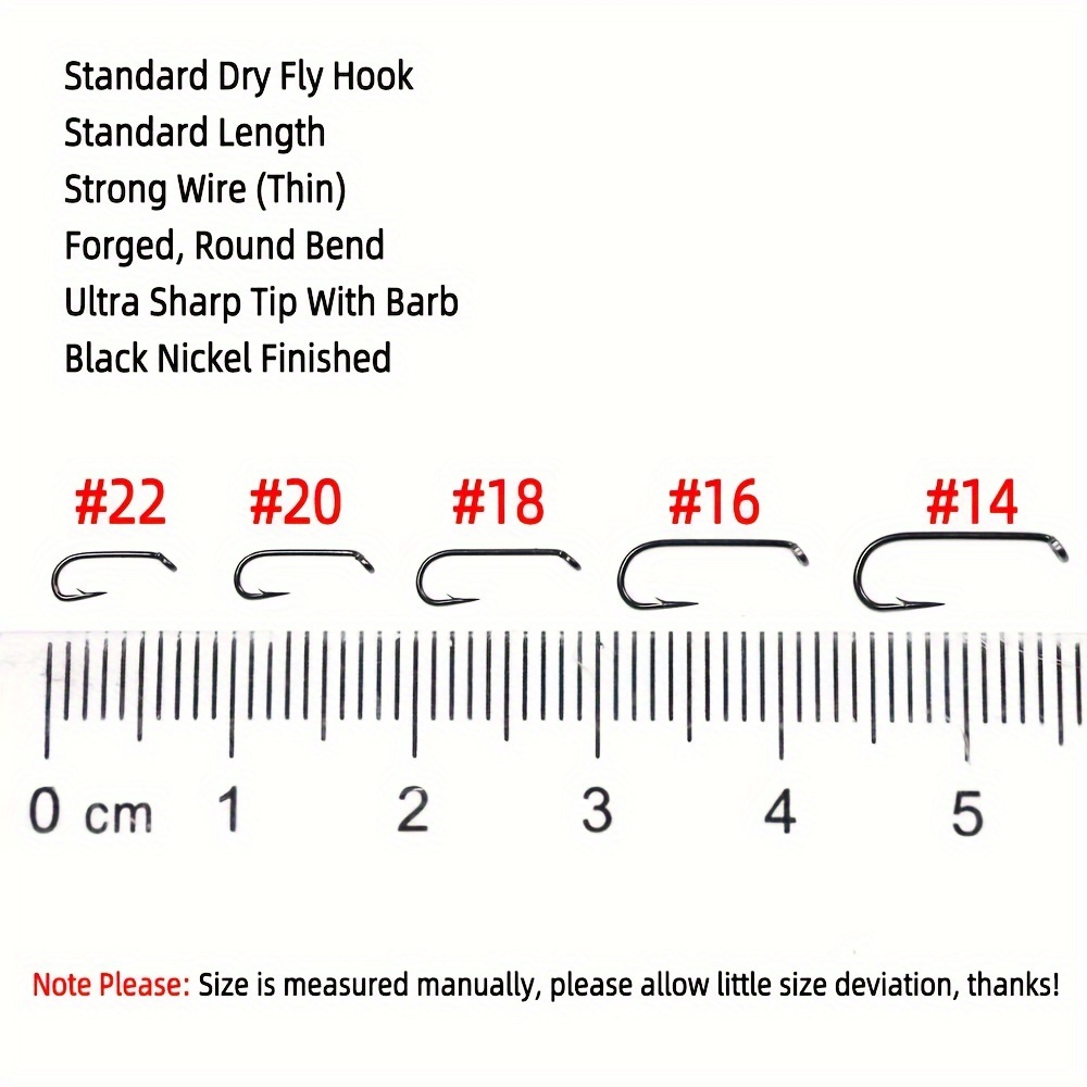 20) up eye DRY FLY hooks #10 #8 #6 (Long Shank, Fine Wire, Black Nickel)