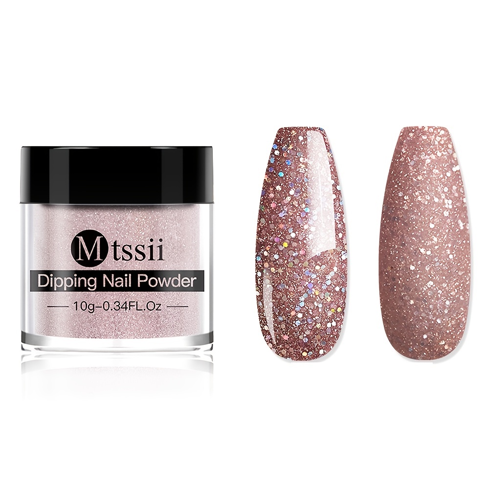 Top Nails - Dipping powder baby blue with multicolor glitter