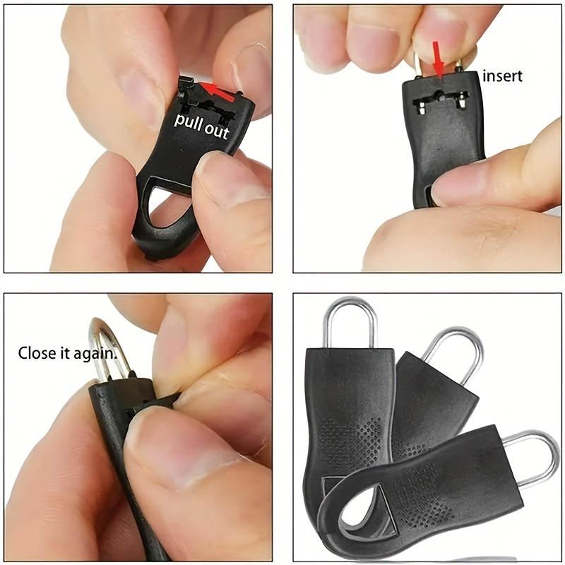 5/8Pcs Replacement Zipper Pull Puller End Fit Rope Tag Clothing Zip Fixer  Broken Buckle Zip Cord Tab Suitcase Backpack Tent