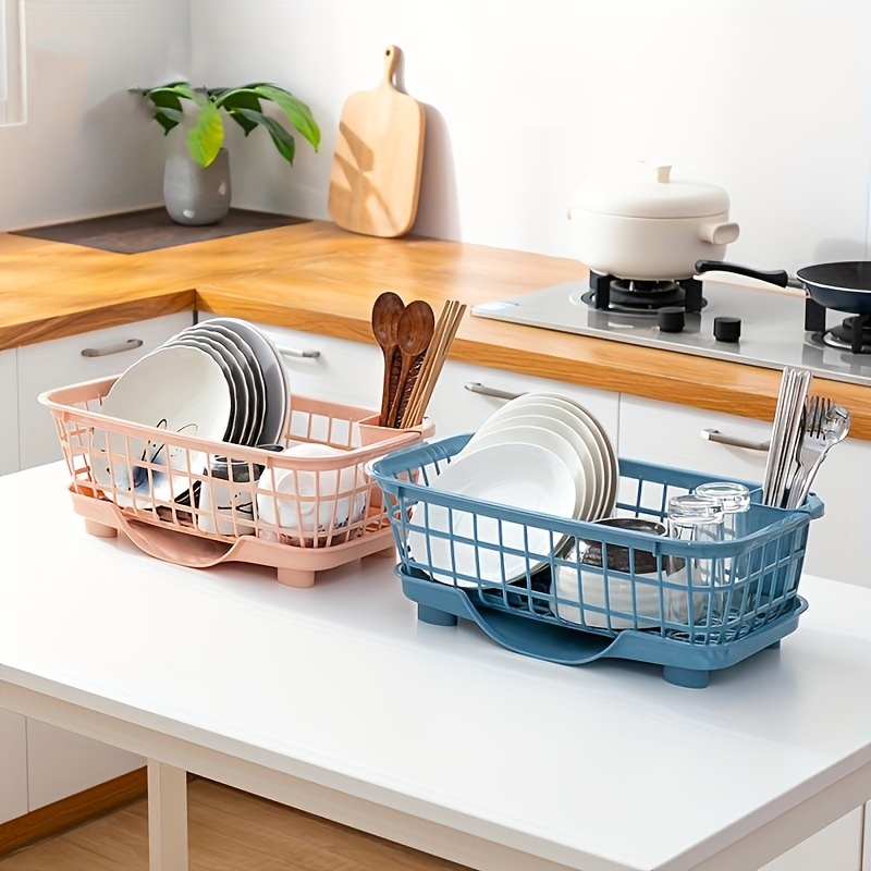 Plastic Pink/White/Green/Blue Kitchen Dish Bowl Plate Drying Utensils Rack  Organizer Drainer Holder Storage Kitchen Accessories