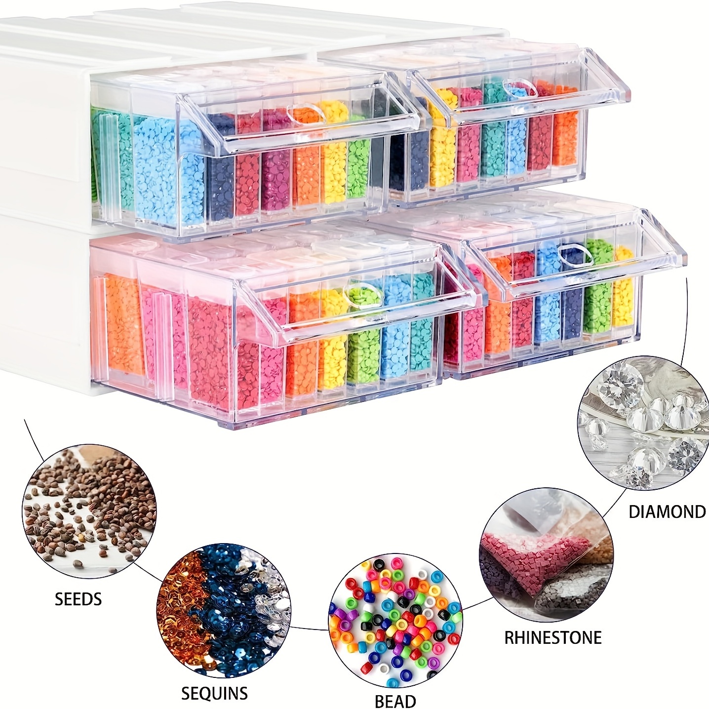 Storage Container Diamond Painting Accessory Stackable - Temu Canada