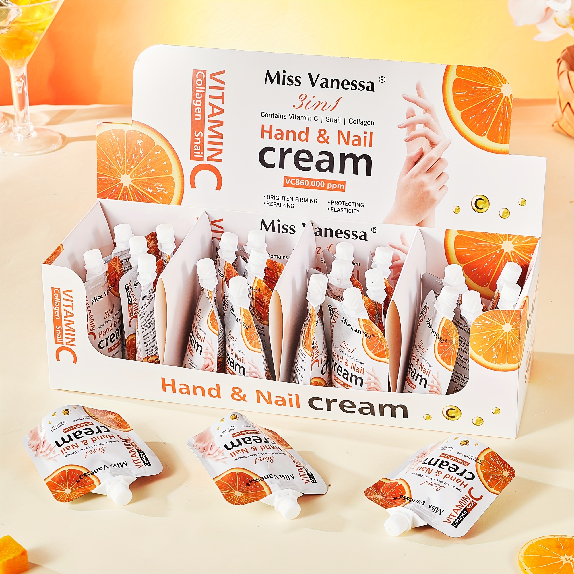 6pcs Orange Moisturizing Hand Creams for Dry Skin